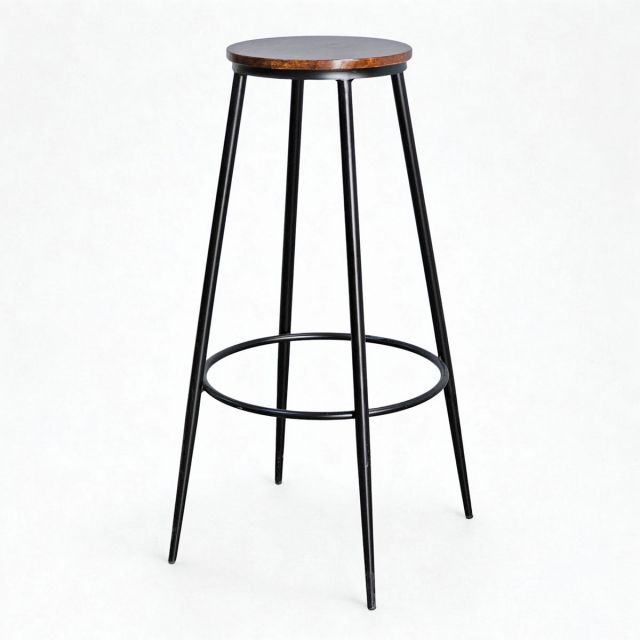 Ghế bar cao 100cm mặt gỗ tròn GBSK026