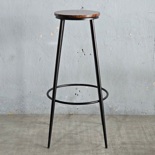 Ghế bar cao 100cm mặt gỗ tròn GBSK026