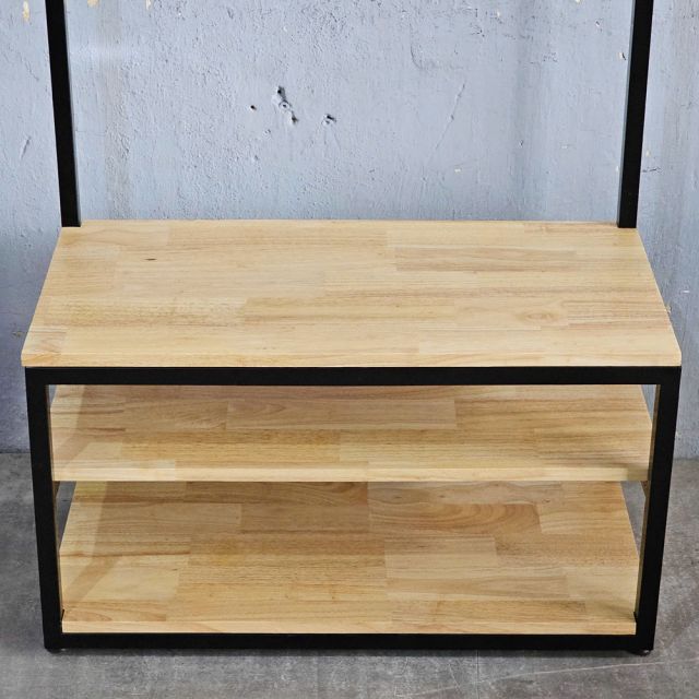 Kệ giày kết hợp giá treo đồ 80x40x196 gỗ cao su KG68096