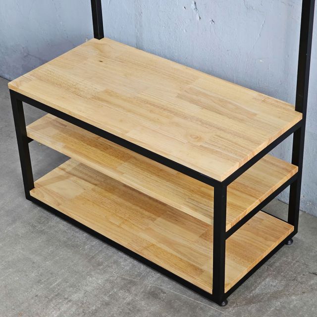 Kệ giày kết hợp giá treo đồ 80x40x196 gỗ cao su KG68096