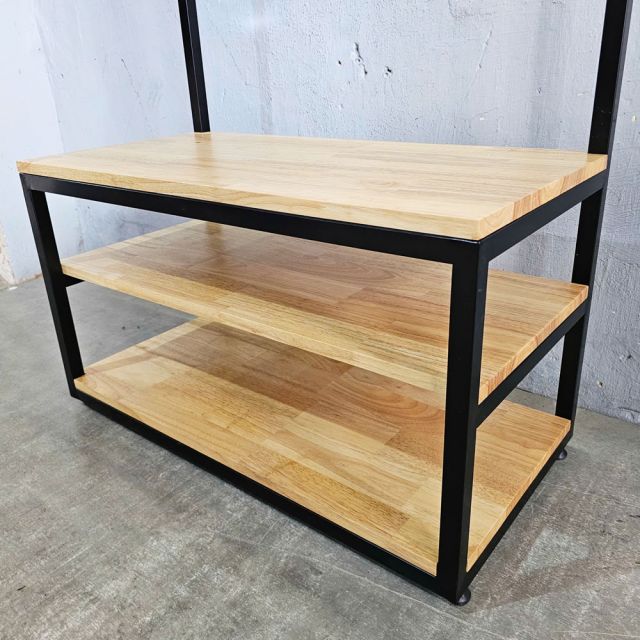 Kệ giày kết hợp giá treo đồ 80x40x196 gỗ cao su KG68096