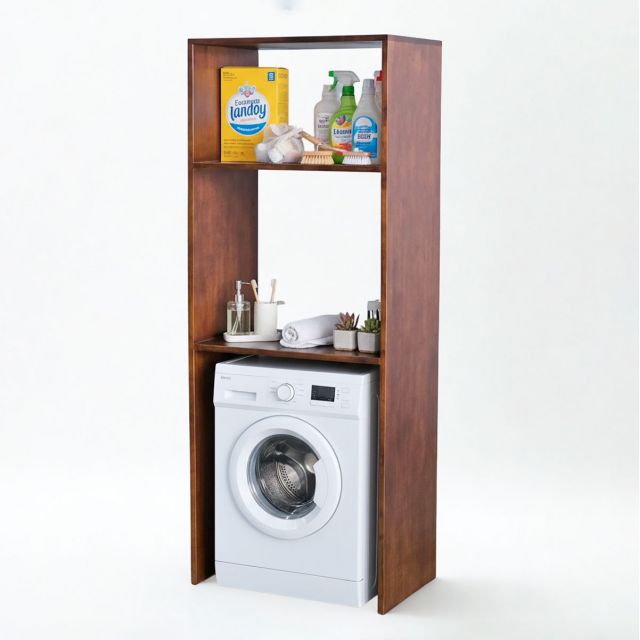 Kệ máy giặt 3 tầng 65x41x168cm gỗ cao su KMG68025 Kệ máy giặt 3 tầng 65x41x168cm gỗ cao su KMG68025