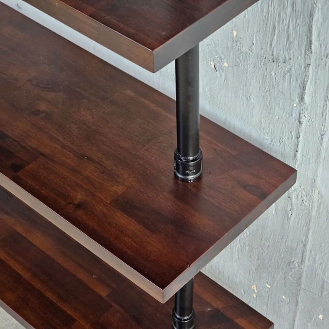Kệ ống nước sắt gỗ tràm treo áp tường 80x25x220cm - PPF001