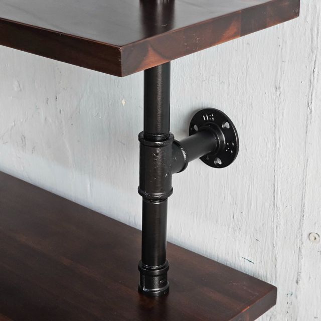 Kệ ống nước sắt gỗ tràm treo áp tường 80x25x220cm - PPF001