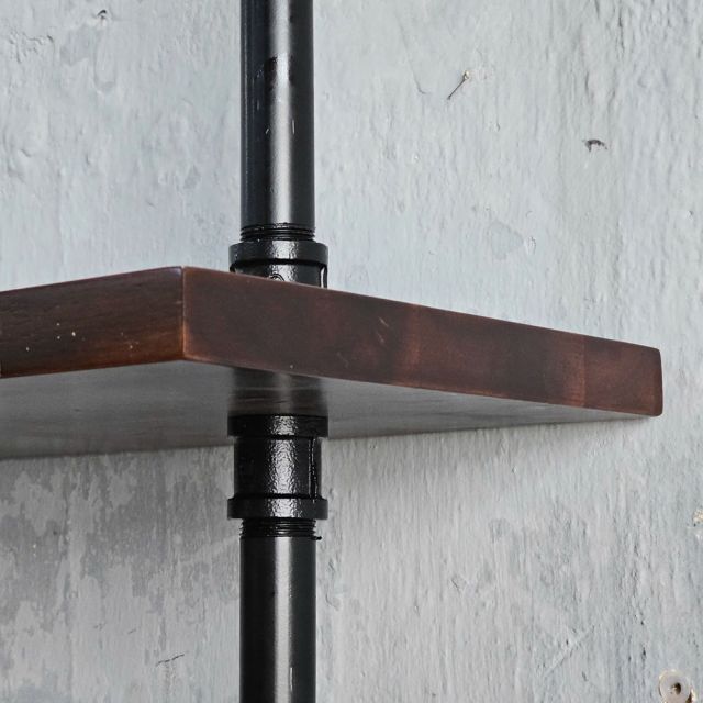 Kệ ống nước sắt gỗ tràm treo áp tường 80x25x220cm - PPF001