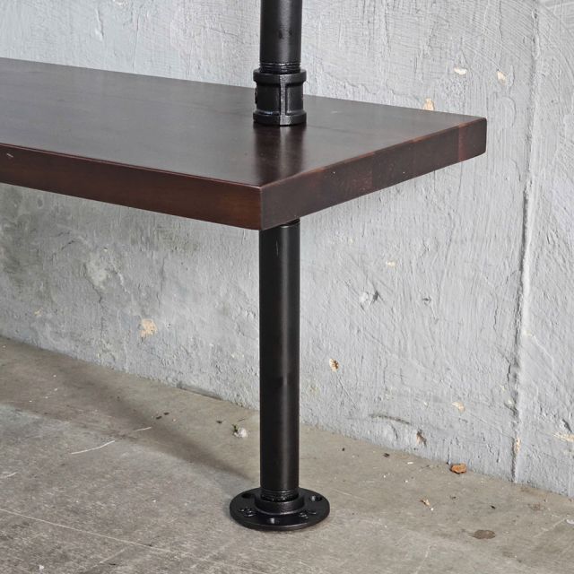 Kệ ống nước sắt gỗ tràm treo áp tường 80x25x220cm - PPF001