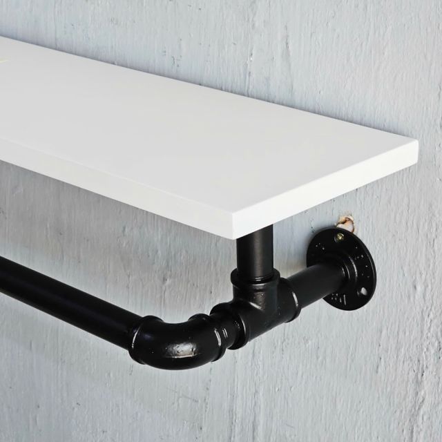 Giá treo khăn ống nước 110x20cm gỗ cao su KPT68044