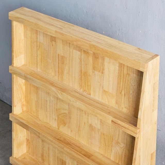Kệ để sách mầm non gỗ cao su màu tự nhiên KGS013