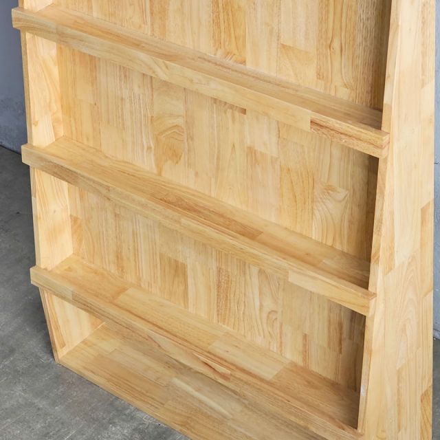 Kệ để sách mầm non gỗ cao su màu tự nhiên KGS013
