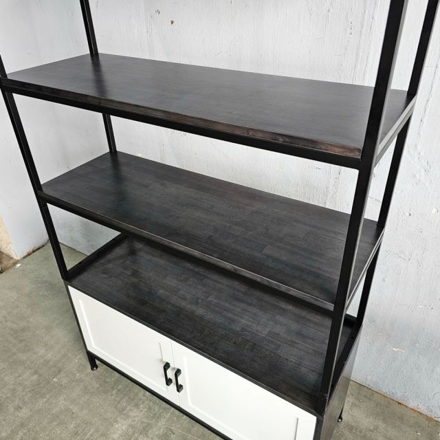 Kệ trưng bày có ngăn tủ 100x35x190cm gỗ cao su KS68273
