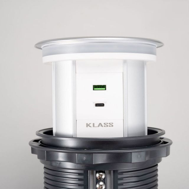 Ổ cắm điện âm bàn tích hợp sạc không dây KLASS SN-001