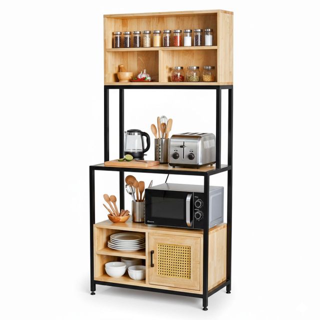 Kệ bếp đa năng 80x40x160cm gỗ cao su KB68072