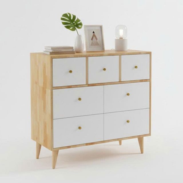 Tủ đồ phòng ngủ 90x45x80cm gỗ cao su TQA68071