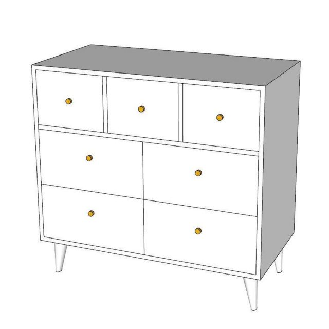 Tủ đồ phòng ngủ 90x45x80cm gỗ cao su TQA68071