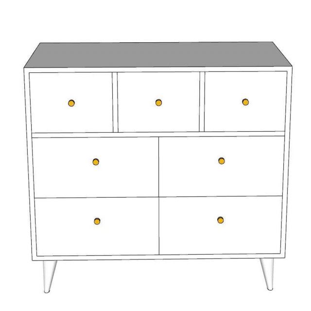 Tủ đồ phòng ngủ 90x45x80cm gỗ cao su TQA68071