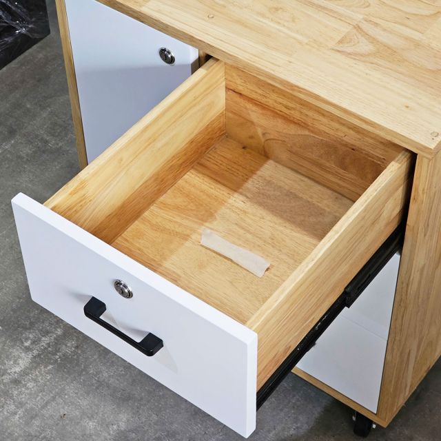 Tủ hồ sơ cá nhân gỗ tự nhiên bánh xe có khoá TCN68024