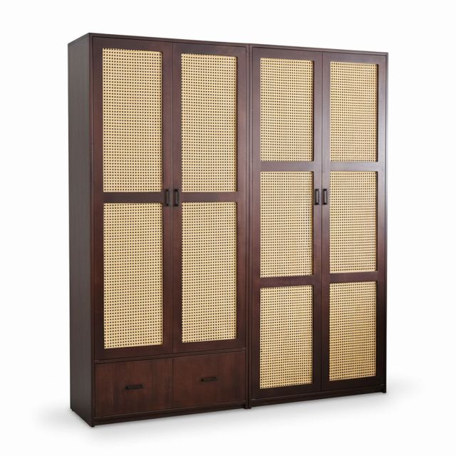 Hệ tủ quần áo 200x55x200cm gỗ cao su TQA6807