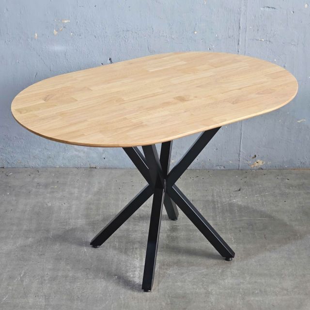 Bàn ăn hình Oval 120x80cm gỗ cao su BA68266