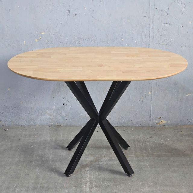 Bàn ăn hình Oval 120x80cm gỗ cao su BA68266