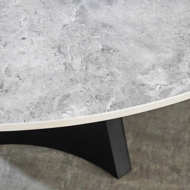 Bàn ăn tròn GRAVO 140cm mặt đá ceramic chân sắt BA68236