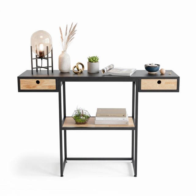 Bàn Consle trang trí phòng khách VADA gỗ cao su khung sắt TK081