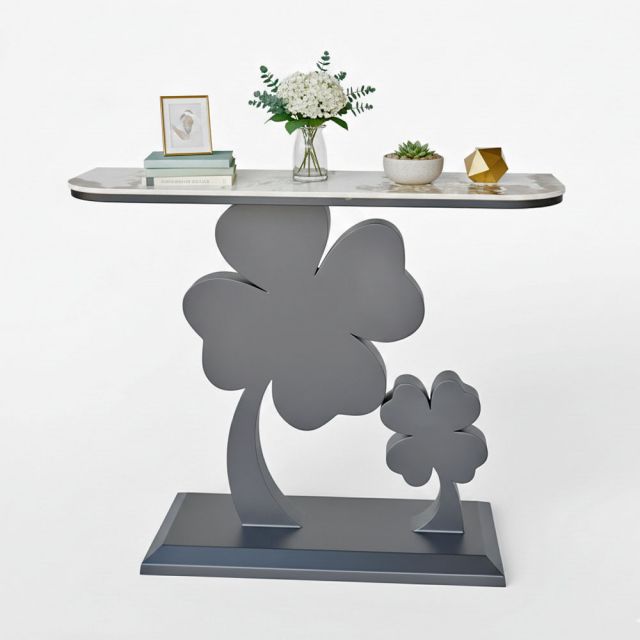 Bàn console DOULUCK 120x30x85cm mặt đá chân sắt CST070