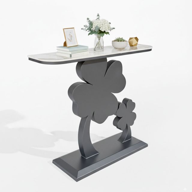 Bàn console DOULUCK 120x30x85cm mặt đá chân sắt CST070