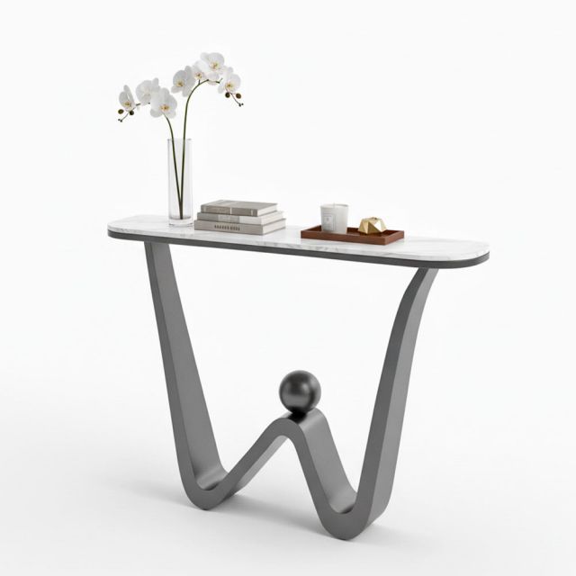 Bàn console 120x30x85cm mặt đá chân sắt sơn tĩnh điện CST072