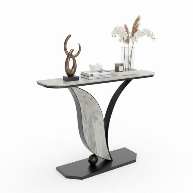 Bàn console 120x30x85cm mặt đá ceramic chân sắt CST077