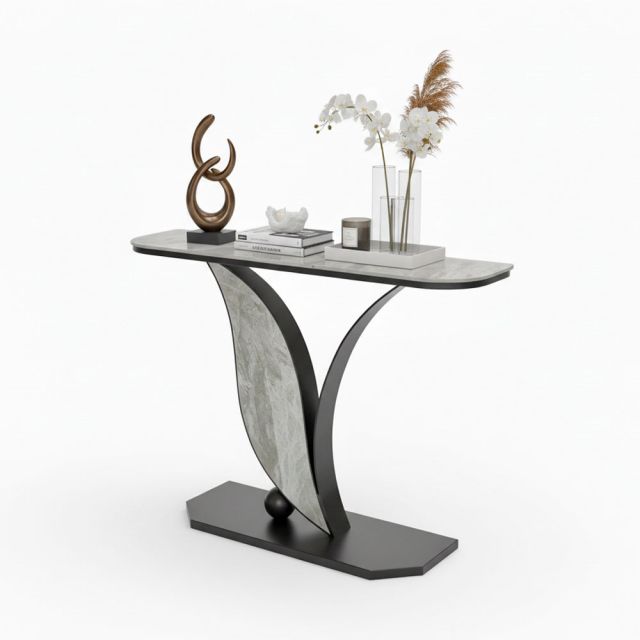 Bàn console 120x30x85cm mặt đá ceramic chân sắt CST077