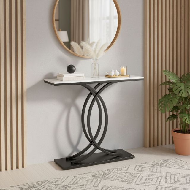 Bàn console XECI mặt đá khung sắt CST053
