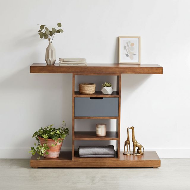 Bàn trang trí phòng khách có ngăn kéo 110x30x85cm gỗ cao su CST063