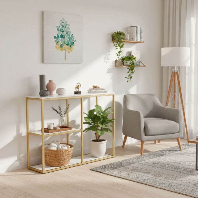 Bàn console POSY khung sắt mặt đá CST043