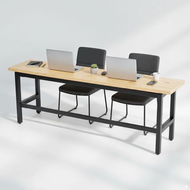 Bàn cụm 2 người 220x50cm gỗ thông chân sắt lắp ráp SPD68249 Bàn cụm 2 người 220x50cm gỗ thông chân sắt lắp ráp SPD68249