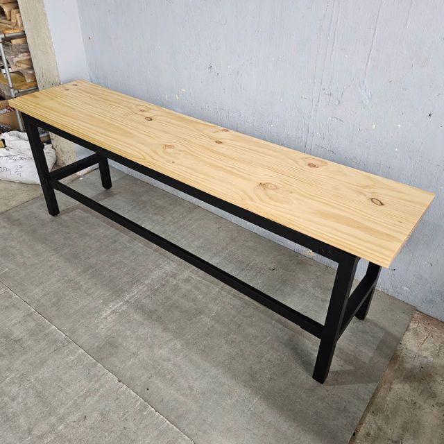Bàn cụm 2 người 220x50cm gỗ thông chân sắt lắp ráp SPD68249