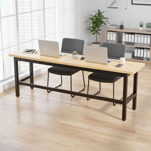Bàn cụm 2 người 220x50cm gỗ thông chân sắt lắp ráp SPD68249