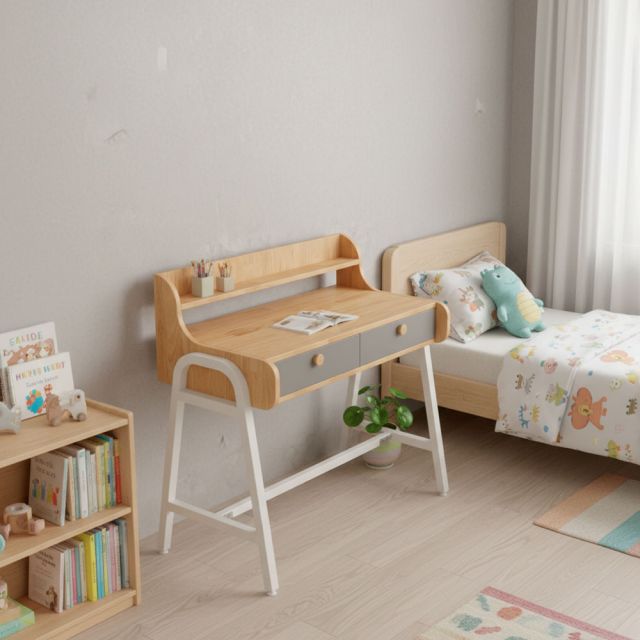 Bàn học có hộc kéo 100x50cm gỗ cao su BD68160