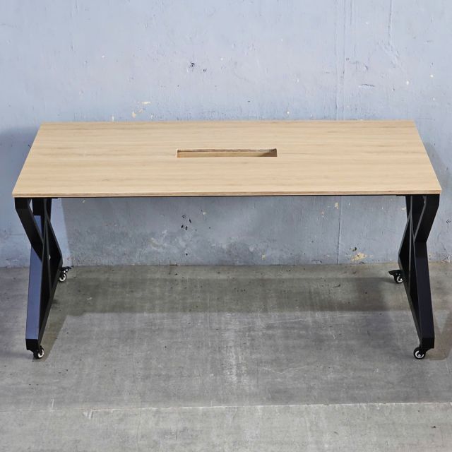 Bàn họp di động 160x80cm gỗ plywood chân chữ K FOS020