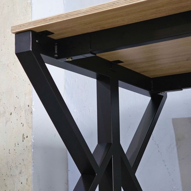 Bàn họp di động 160x80cm gỗ plywood chân chữ K FOS020