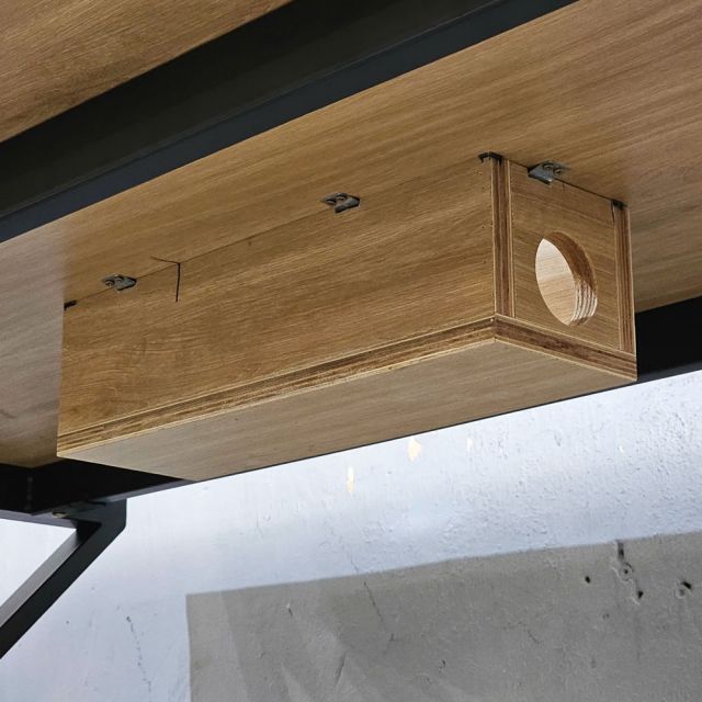 Bàn họp di động 160x80cm gỗ plywood chân chữ K FOS020