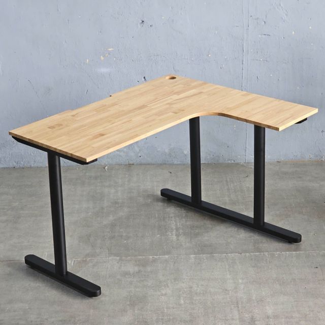Bàn làm việc chữ L 120x100cm gỗ cao su hệ TIO HBTO037
