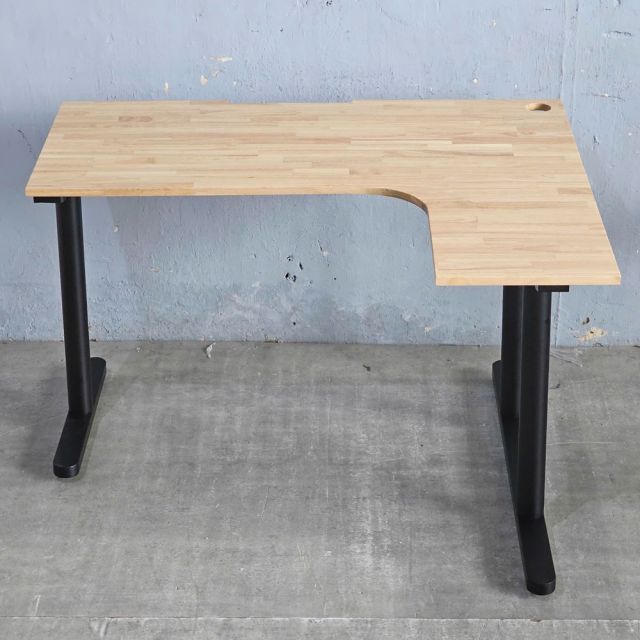 Bàn làm việc chữ L 120x100cm gỗ cao su hệ TIO HBTO037