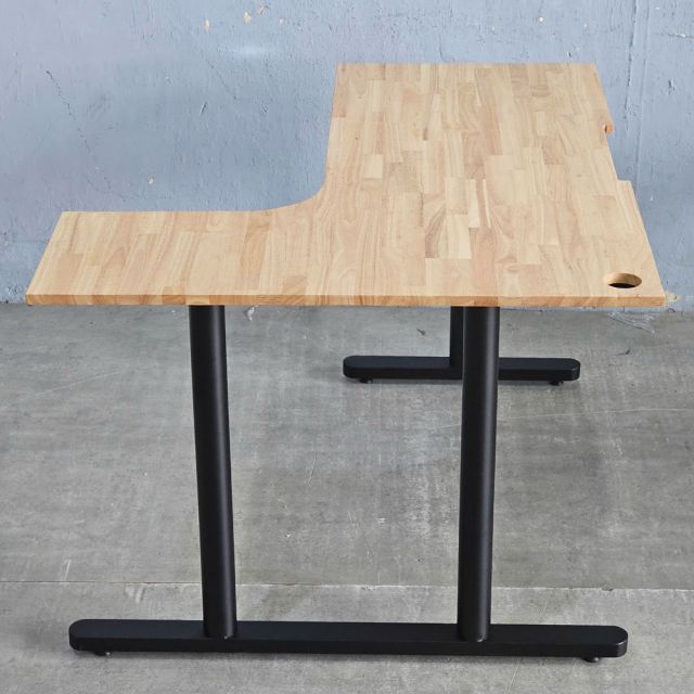 Bàn làm việc chữ L 120x100cm gỗ cao su hệ TIO HBTO037