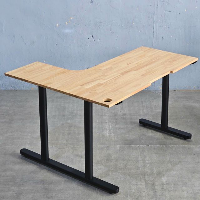 Bàn làm việc chữ L 120x100cm gỗ cao su hệ TIO HBTO037