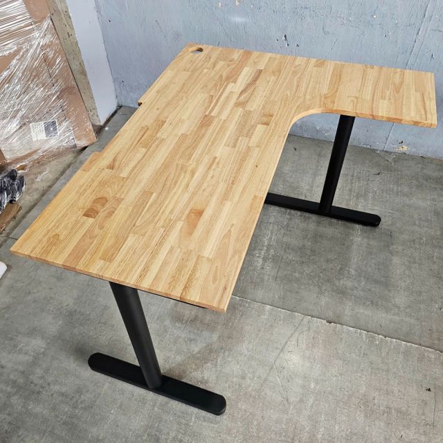 Bàn làm việc chữ L 120x100cm gỗ cao su hệ TIO HBTO037