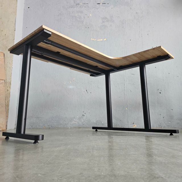 Bàn làm việc chữ L 120x100cm gỗ cao su hệ TIO HBTO037