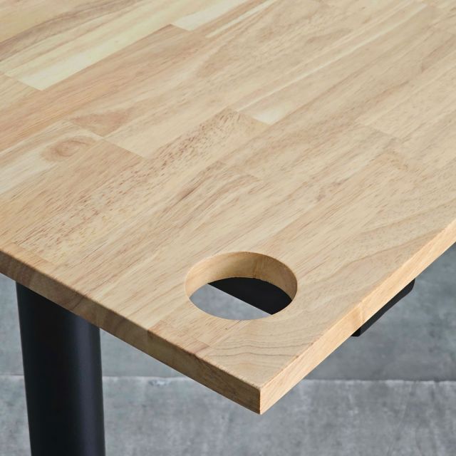 Bàn làm việc chữ L 120x100cm gỗ cao su hệ TIO HBTO037