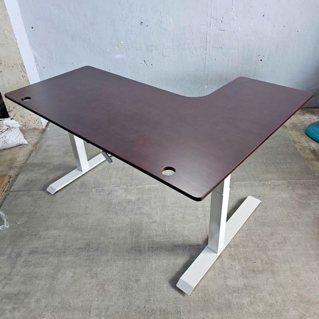 Bàn FlexiCorner 110x160cm gỗ cao su 2 khớp chỉnh điện HO2A3S_A1