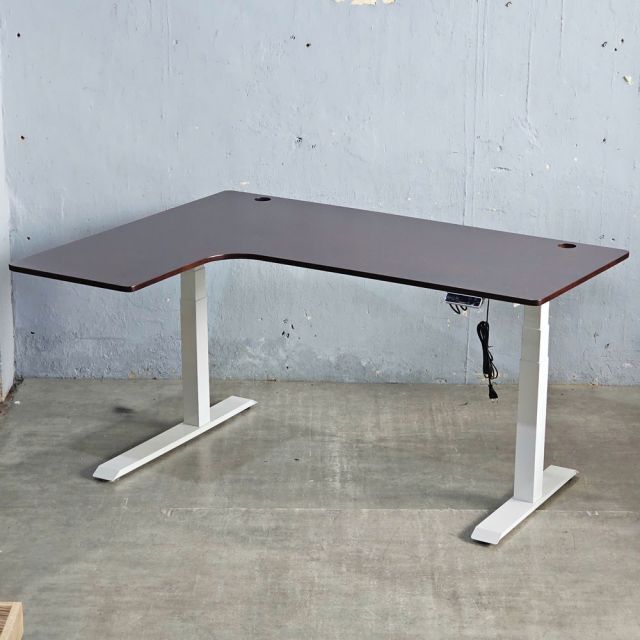 Bàn FlexiCorner 110x160cm gỗ cao su 2 khớp chỉnh điện HO2A3S_A1
