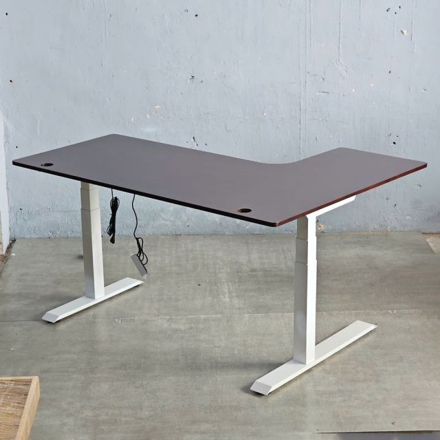 Bàn FlexiCorner 110x160cm gỗ cao su 2 khớp chỉnh điện HO2A3S_A1